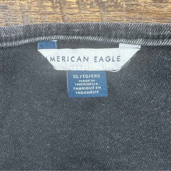 American Eagle Outfitters Size XL Black Denim Corset Crop Top - Picture 6 of 6